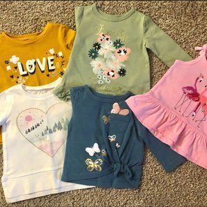 Assorted Carter's Baby Girls' Tops, 5-pk, 3 Months
